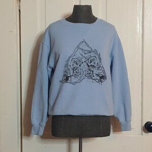 LA Hearts Pastel Blue Spooky Cute Rose Planchette Sweatshirt E-Girl Indie SMALL